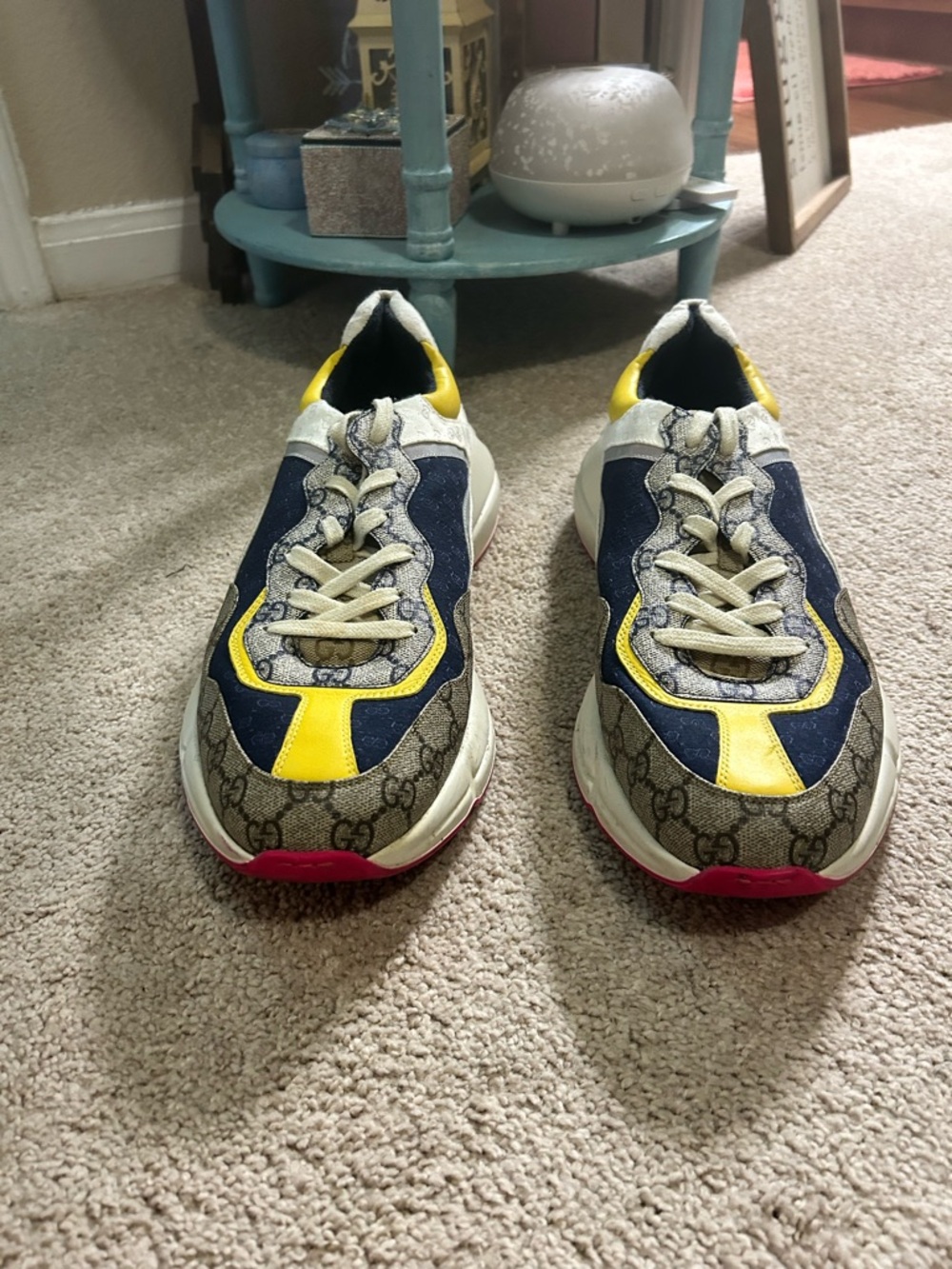 Gucci Rhyton sneakers in the Beige White Yellow'  color-way Size 14 Men’s - Picture 5 of 12